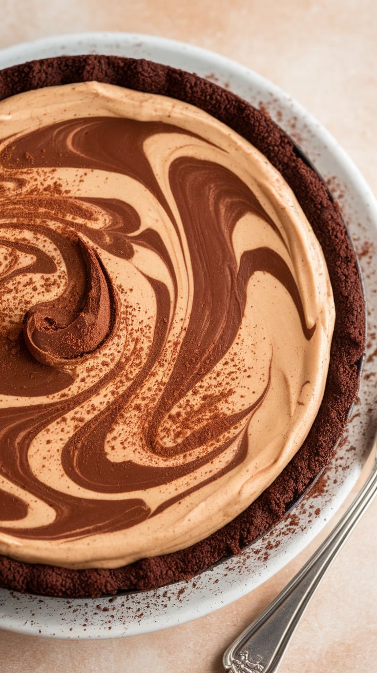 Imagine diving into a slice of velvety chocolate filling swirled with smooth peanut butter, all nestled in a graham cracker crust. Each bite provides a delightful harmony of flavors—sweet, salty, and utterly decadent, guaranteed to satisfy your sweet cravings.