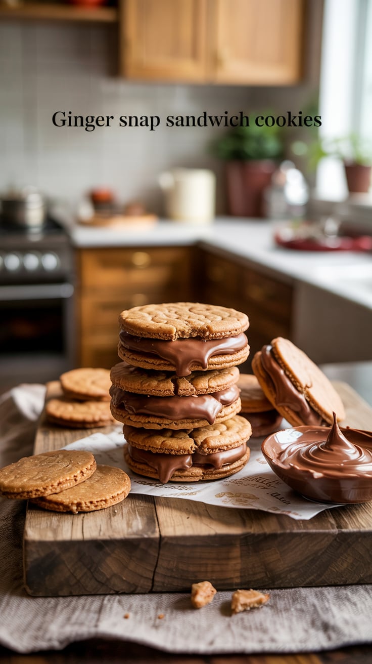 Discover fun twists to personalize your cookies, from different fillings to unique spice blends, allowing you to make this recipe your own. Whether enjoyed fresh out of the oven or shared with friends, these ginger snap sandwich cookies are sure to become a beloved favorite.