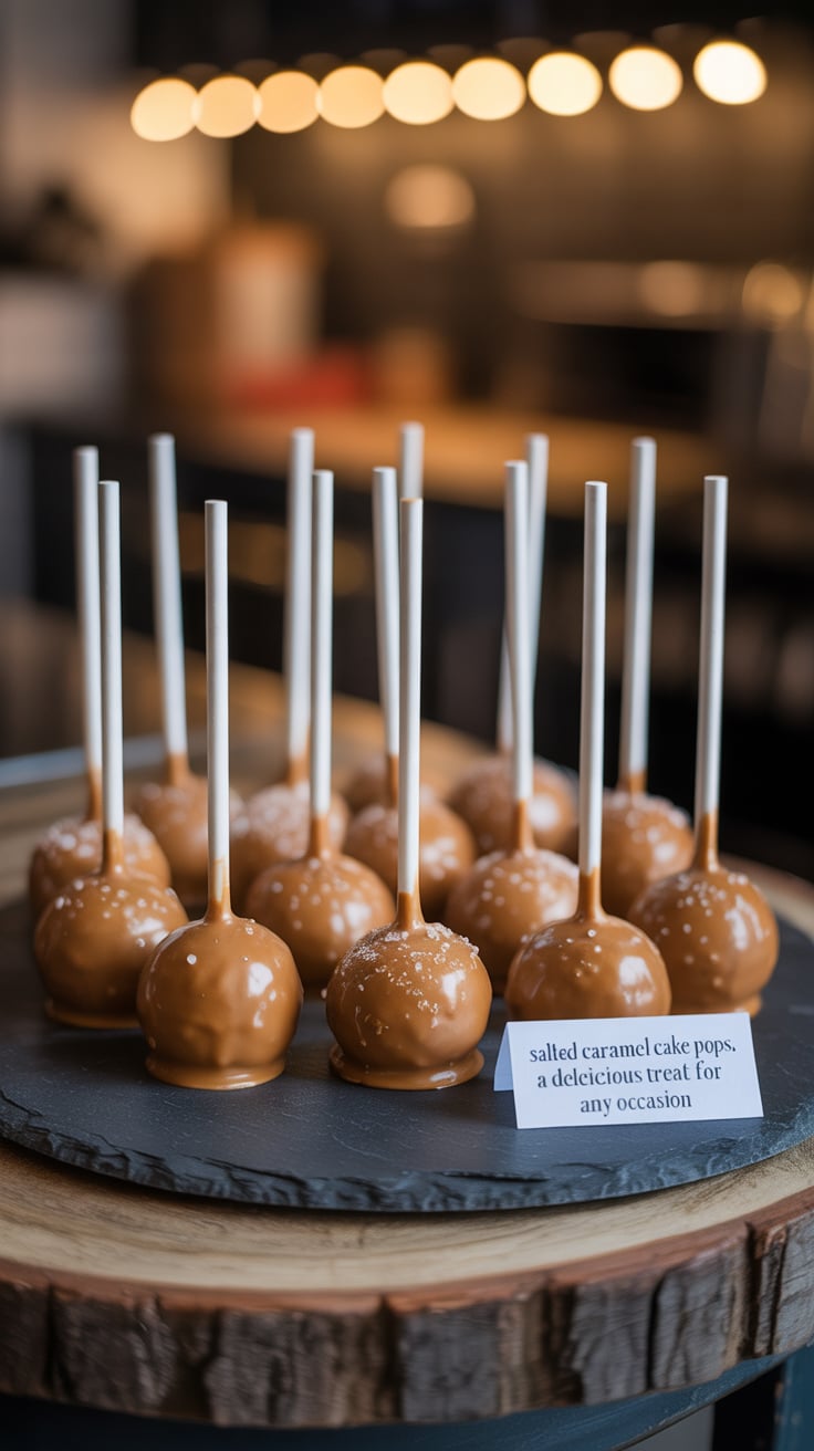 Indulge in the rich, decadent flavors of salted caramel cake pops, where sweet meets salty in the most delightful way. Each bite delivers a perfect balance of moist cake and luscious caramel, making them an irresistible treat for any dessert lover.