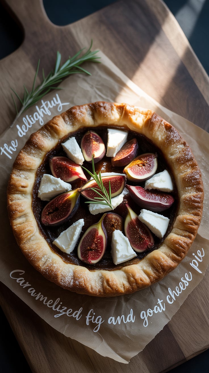 Discover the exquisite combination of sweet, caramelized figs paired with tangy goat cheese in a pie that’s nothing short of dessert magic. This recipe is the perfect blend of flavors that will elevate any gathering.