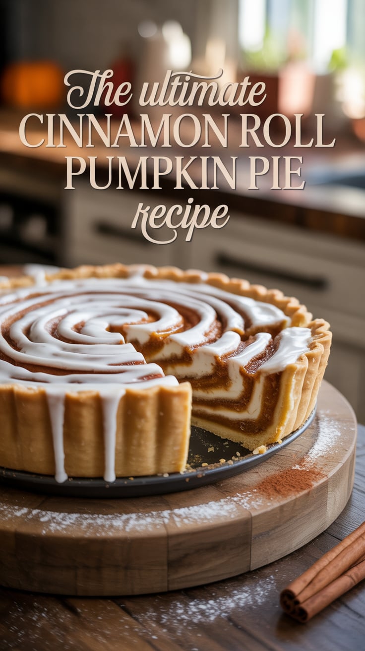 Discover how each bite of this Cinnamon Roll Pumpkin Pie reveals layers of soft, spiced pumpkin and sweet, gooey cinnamon roll goodness. It's a festive treat that transforms the traditional holiday dessert into something truly unforgettable.