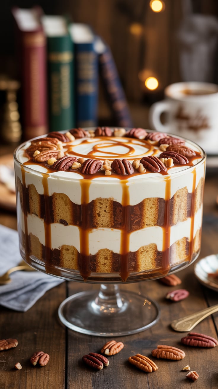 Imagine a dessert that beautifully combines the creamy decadence of whipped layers with the irresistible crunch of toasted pecans. The moments spent savoring this trifle are sure to be as memorable as the gathering it graces, bringing joy to every celebration.