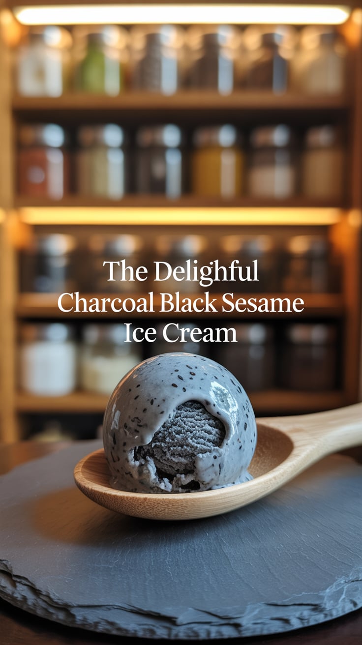 Immerse yourself in the unique flavors of Charcoal Black Sesame Ice Cream, where the nutty richness of black sesame meets the intriguing allure of activated charcoal. This striking dessert not only tantalizes the taste buds but also offers a stunning visual appeal that makes it a showstopper.