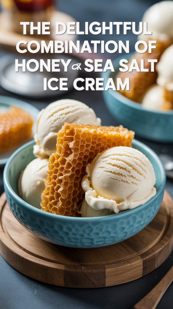 Dive into the sweet and savory world of Honeycomb and Sea Salt Ice Cream, where golden honeycomb pieces add delightful crunch and natural sweetness, perfectly balanced by a hint of sea salt. This unique flavor combination will awaken your taste buds and redefine your dessert experience.