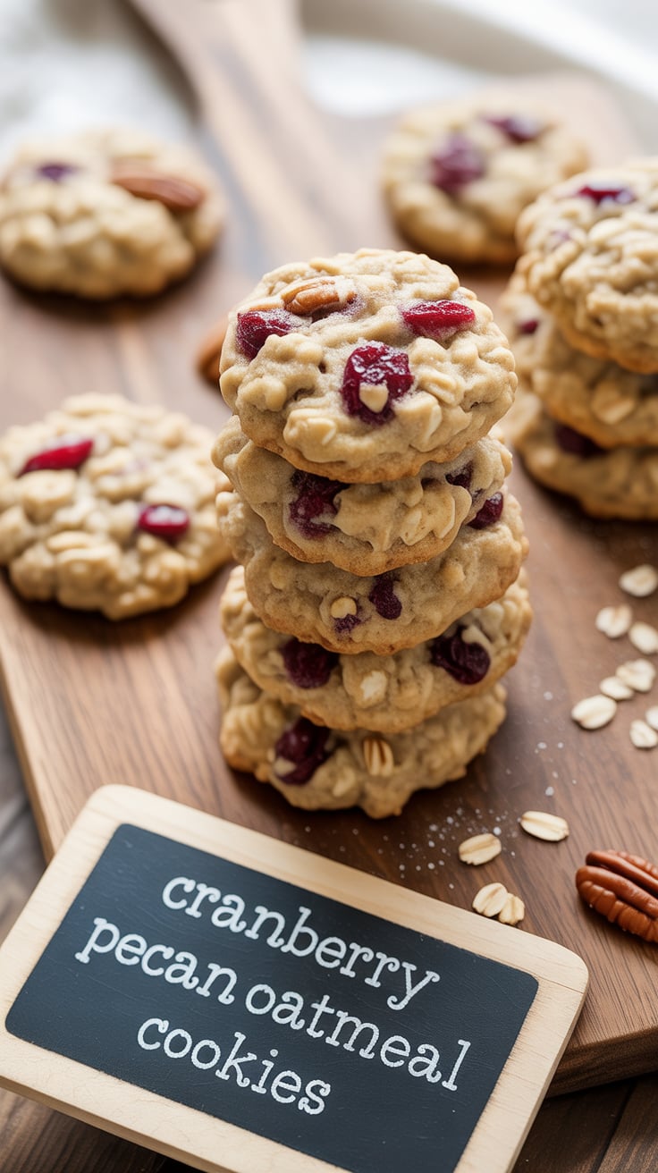 Imagine the comforting aroma filling your kitchen as these cookies bake to golden perfection. Each bite offers a delightful chewiness, enhanced by the nutty crunch and bursts of cranberry, making them a satisfying treat any time of day.