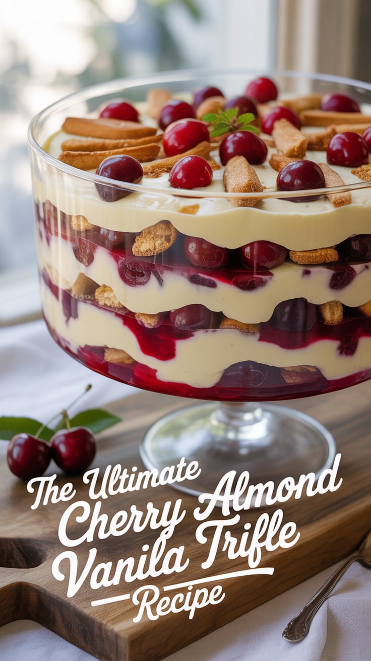Delight in the enchanting flavors of the Ultimate Cherry Almond Vanilla Trifle, a dessert that beautifully blends sweet cherries with the warm notes of almond and creamy vanilla. Each layer showcases vibrant ingredients that not only taste exceptional but also make a stunning presentation for any gathering.
