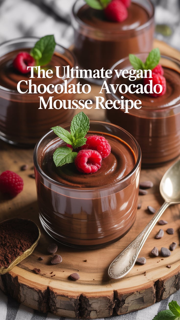 Experience indulgence without the guilt with this luscious Vegan Chocolate Avocado Mousse. Combining rich chocolate with creamy avocado, this dessert will satisfy your sweet tooth while providing a boost of nutrients and healthy fats.