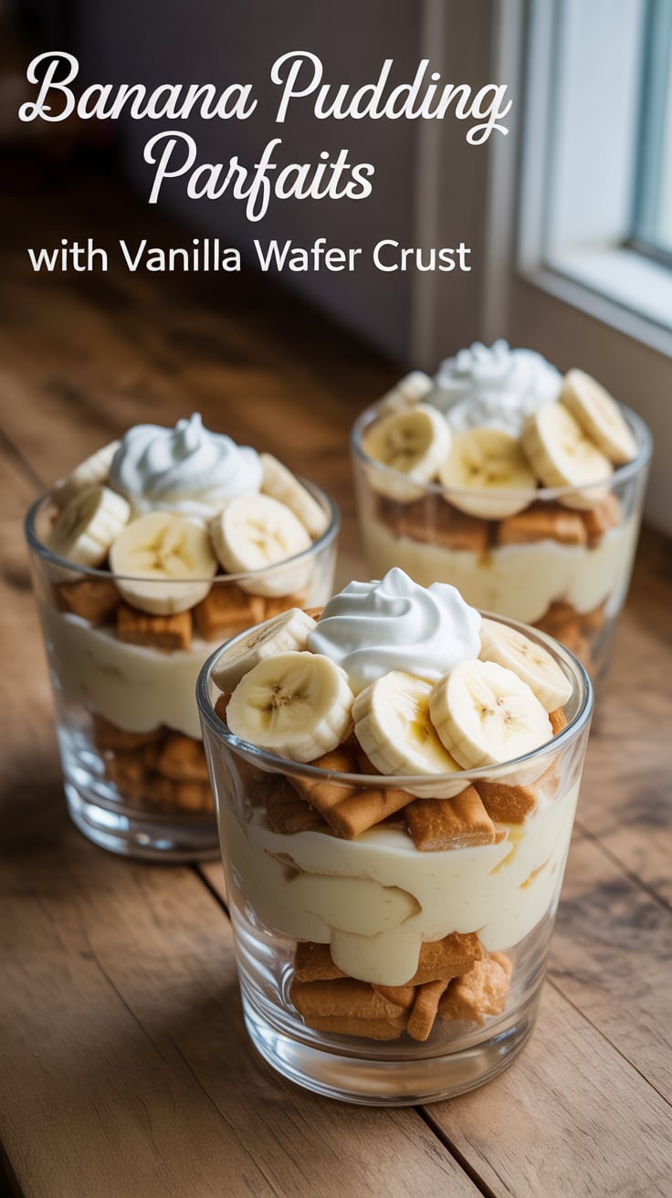 Indulge in the nostalgic flavors of Banana Pudding Parfaits, a delightful twist on a classic dessert that layers creamy goodness with irresistible crunch. Each parfait is a perfect harmony of sweet bananas and rich vanilla pudding, all nestled in a buttery vanilla wafer crust that takes you back to childhood favorites.