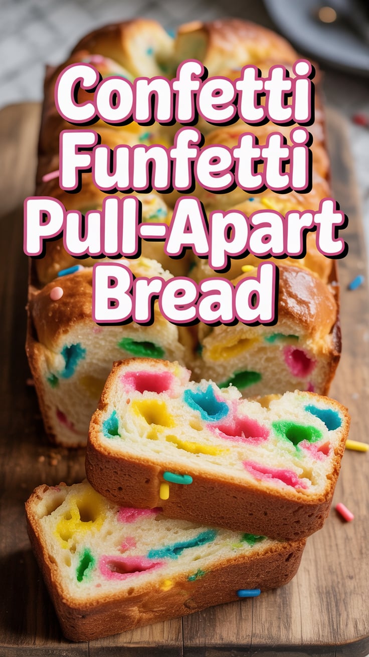 Dive into a world of color and flavor with Confetti Funfetti Pull-Apart Bread, where every fluffy piece is a burst of fun. This visually stunning treat is perfect for celebrations or just as a sweet surprise during a cozy afternoon.