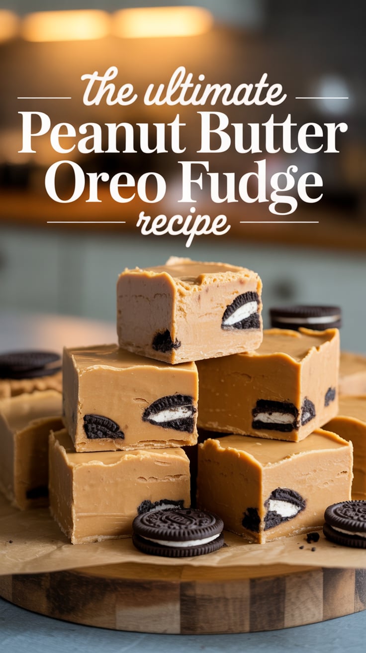 Perfect for parties, gifts, or an afternoon treat, this peanut butter Oreo fudge is sure to become a family favorite. Get ready to experience a sweet combination that brings together the nostalgia of childhood snacks with a gourmet flair!