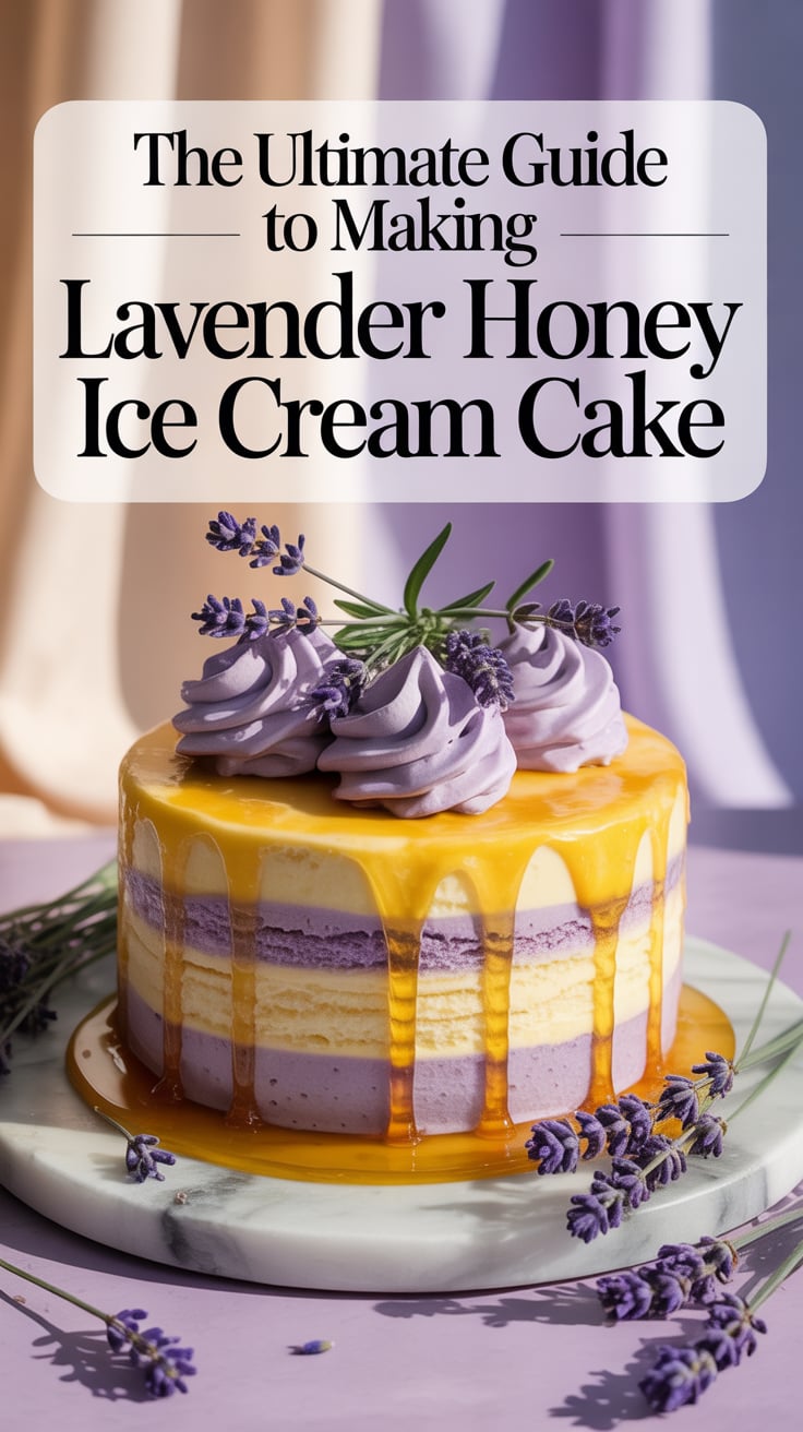 Explore creative variations that allow you to customize your cake to your liking. Whether you prefer to add hints of lemon for brightness or experiment with different types of honey, this recipe encourages your culinary creativity. The Ultimate Lavender Honey Ice Cream Cake invites you to make it uniquely yours.