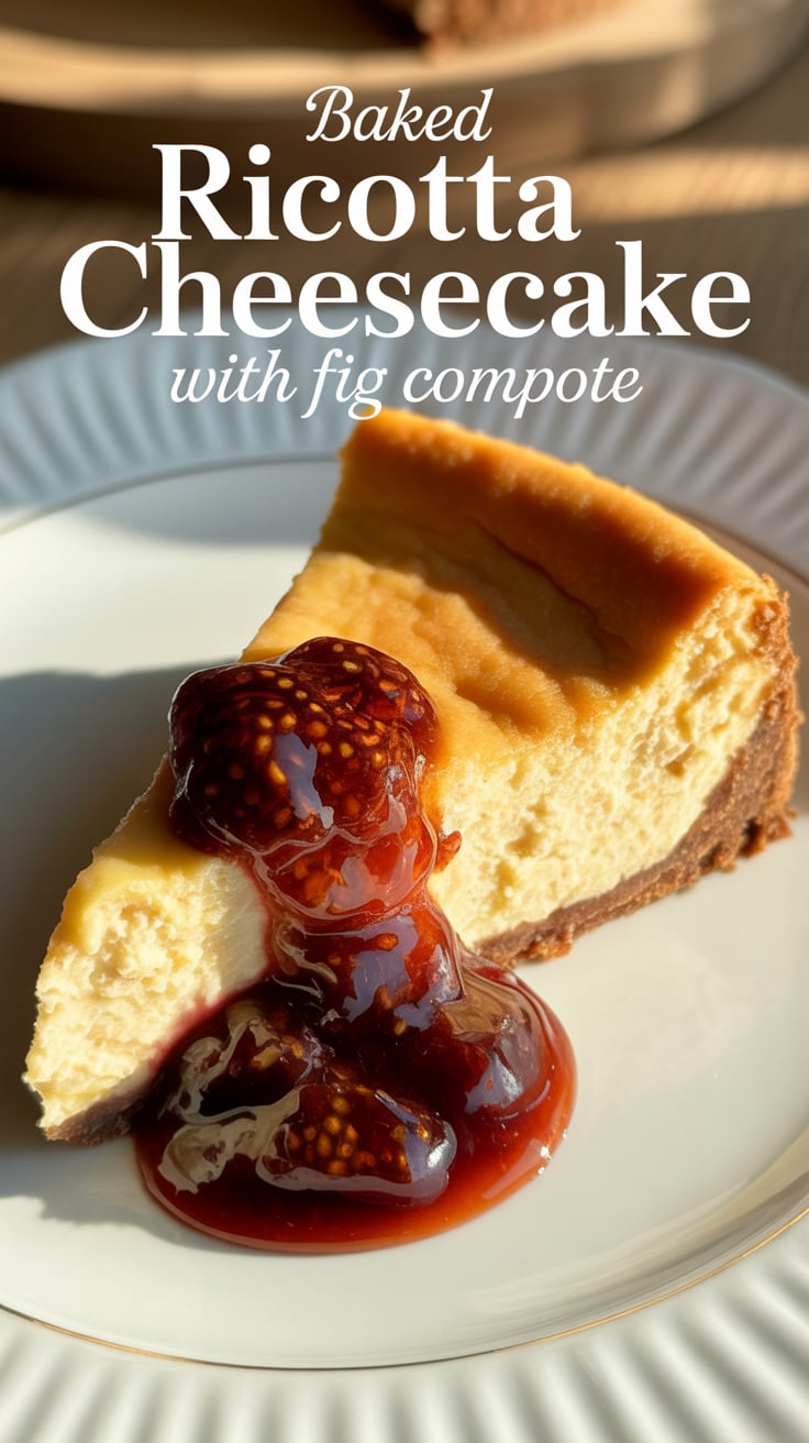 Discover how easy it is to make this delightful dessert, with tips for achieving the perfect texture and presentation. Baked Ricotta Cheesecake with Fig Compote is the perfect choice for your next special occasion or simply to indulge yourself on a cozy night in!
