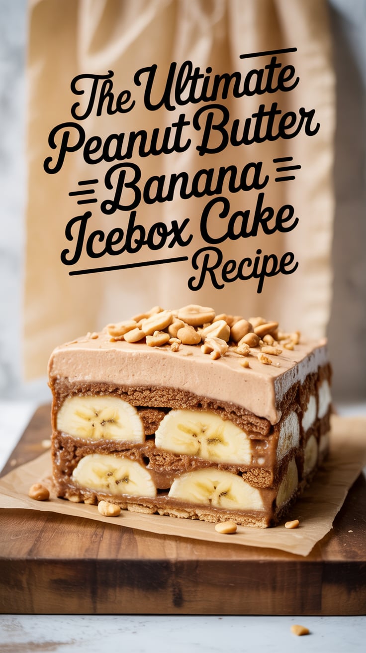 Delight in the creamy indulgence of The Ultimate Peanut Butter Banana Icebox Cake, a dessert that brings together the beloved flavors of peanut butter and ripe bananas in a no-bake masterpiece. This chilled treat is perfect for warm days, offering a refreshing twist that will have everyone reaching for seconds.