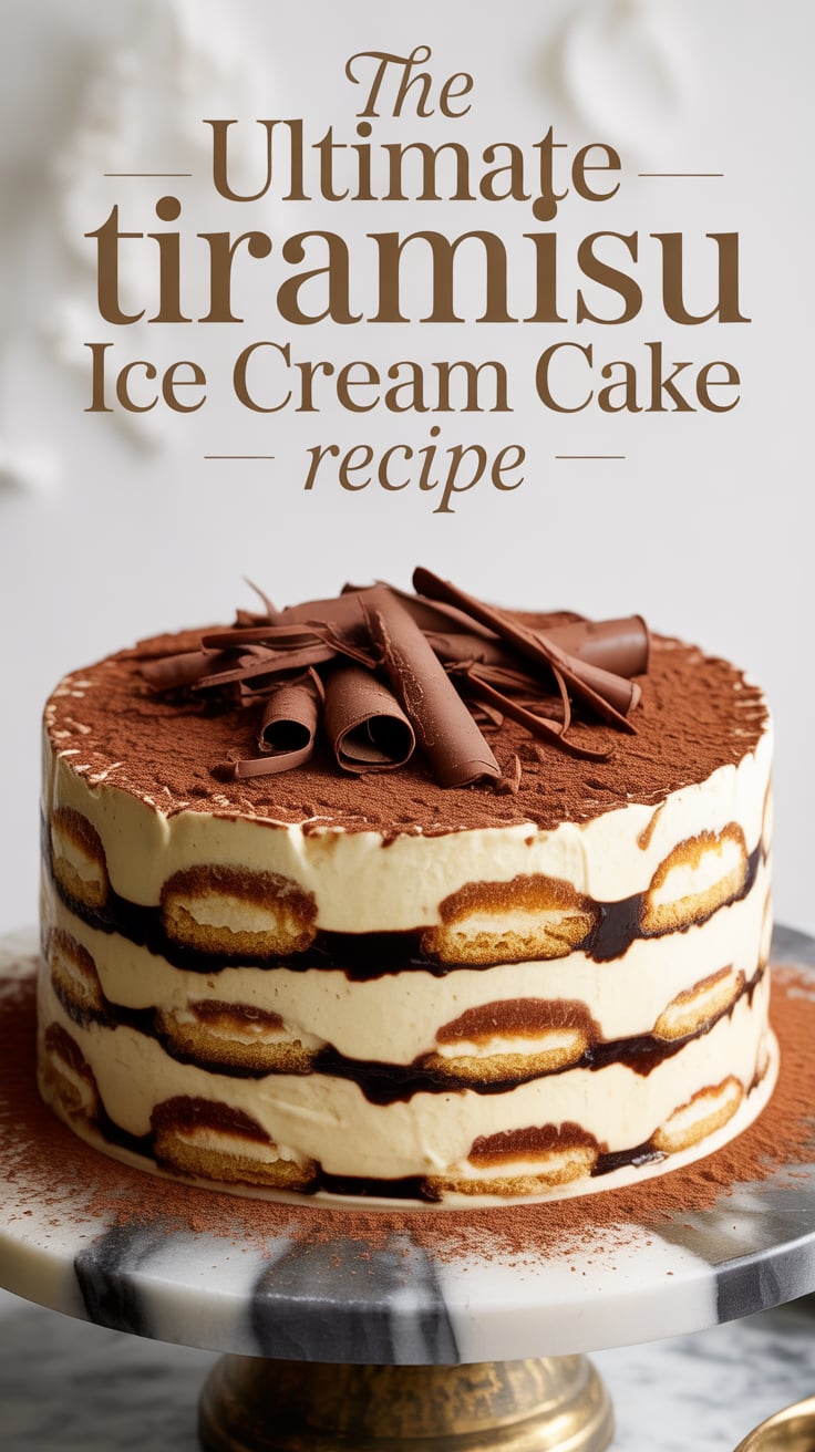 With tips for personalizing your cake, from adding dark chocolate shavings to garnishing with cocoa powder, this recipe invites you to get creative. Whether enjoyed after a family dinner or served at a festive celebration, the Ultimate Tiramisu Ice Cream Cake is sure to impress and satisfy your sweet tooth.