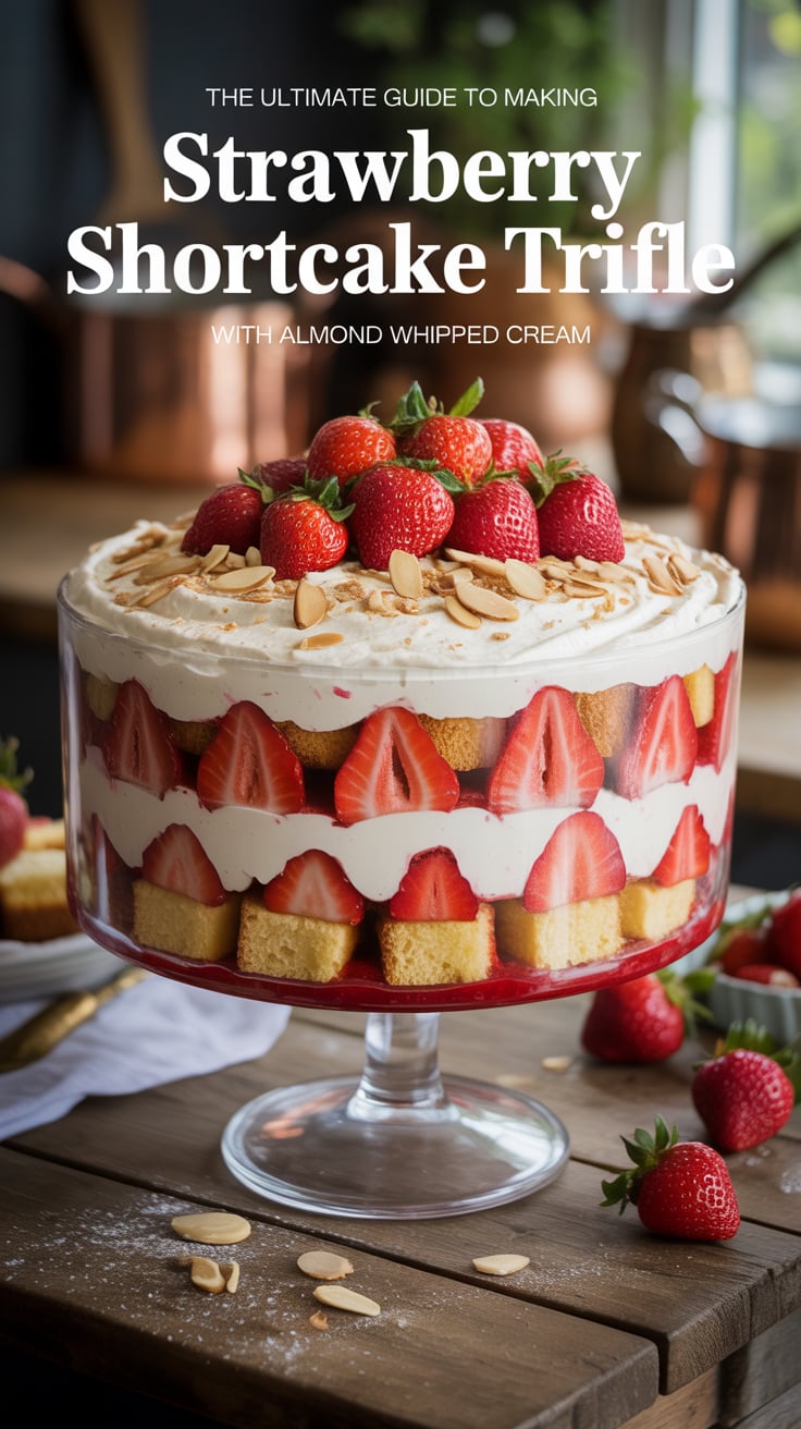 Experience the perfect combination of sweet and creamy as you layer tender cake, succulent strawberries, and fluffy whipped cream. The addition of almond extract elevates this classic dessert, adding a unique twist that will keep your guests coming back for seconds.