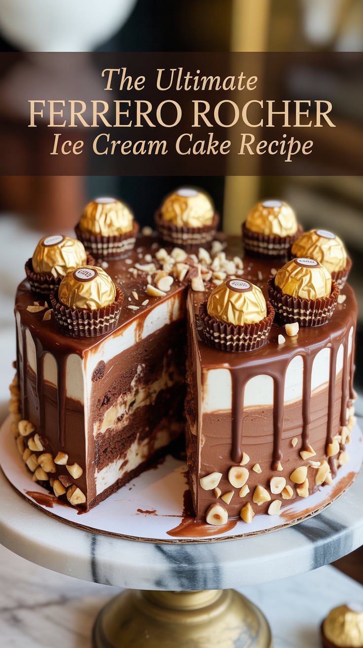 Perfect for birthdays, anniversaries, or just a sweet treat for yourself, the Ferrero Rocher Ice Cream Cake is bound to leave everyone in awe. Dive into this irresistible recipe and make a truly memorable dessert that’s as delightful to make as it is to devour.