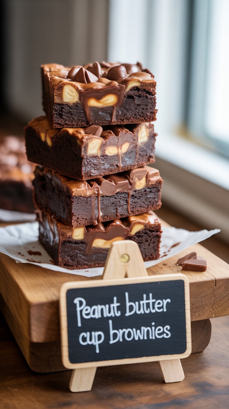 Dive into the decadent world of peanut butter cup brownies, where rich chocolate meets creamy peanut butter in every gooey bite. This combination creates an indulgent dessert that’s sure to become your new favorite treat.