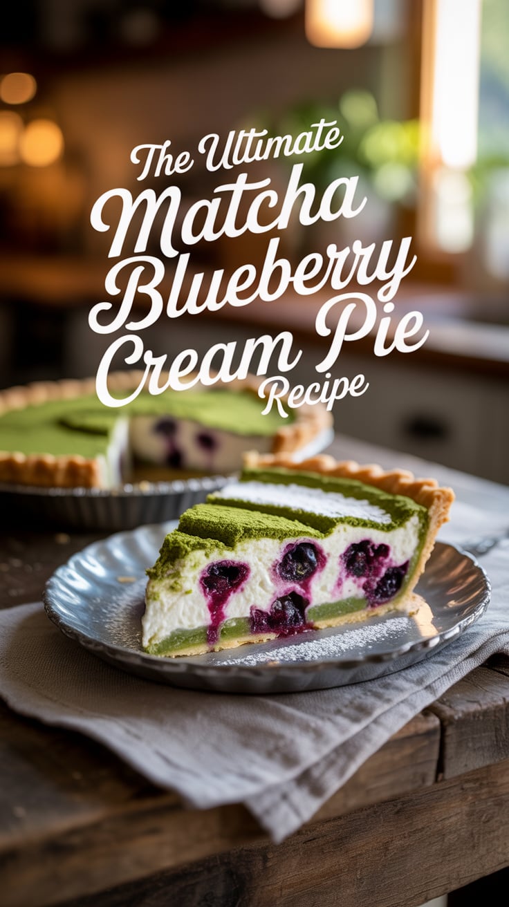 Elevate your dessert game with this unique pie that is ideal for gatherings, celebrations, or simply as a sweet indulgence. The Ultimate Matcha Blueberry Cream Pie promises to become a new favorite in your recipe collection, blending wellness with deliciousness.