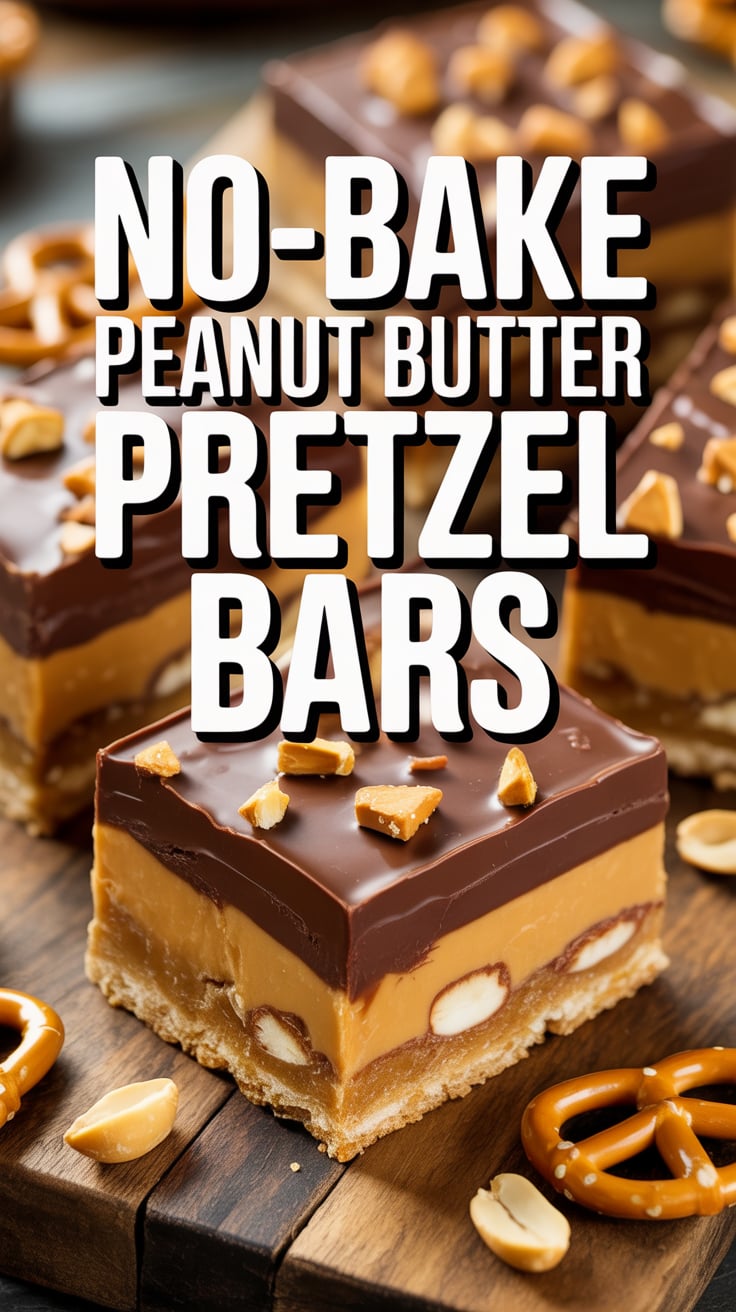 Each bite is a delightful explosion of textures, featuring the satisfying crunch of pretzels enveloped in a smooth, nutty layer. These bars are not just a snack; they make for a fabulous dessert or a lunchbox surprise that will leave everyone wanting more.