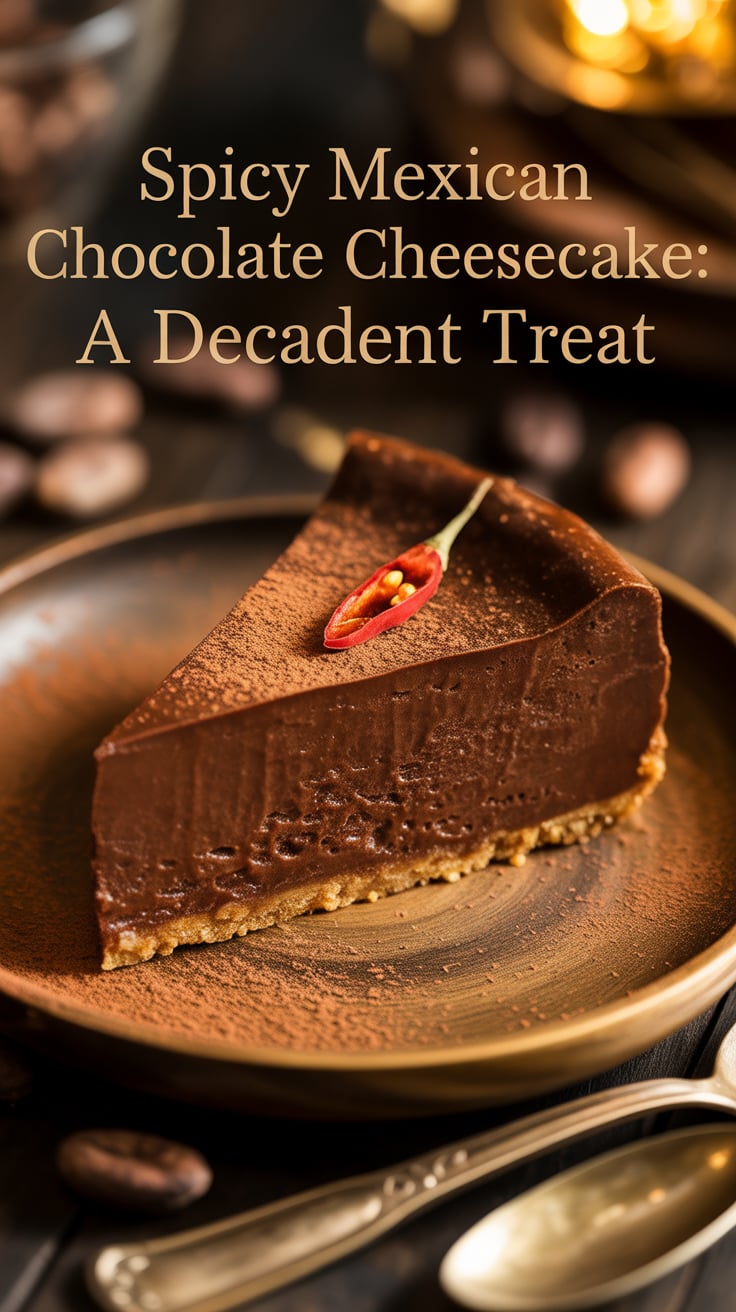 Dare to be different with a dessert that is both rich and refreshingly unique. Spicy Mexican Chocolate Cheesecake is ideal for celebrations or special occasions, offering an unforgettable experience that will have everyone coming back for more!