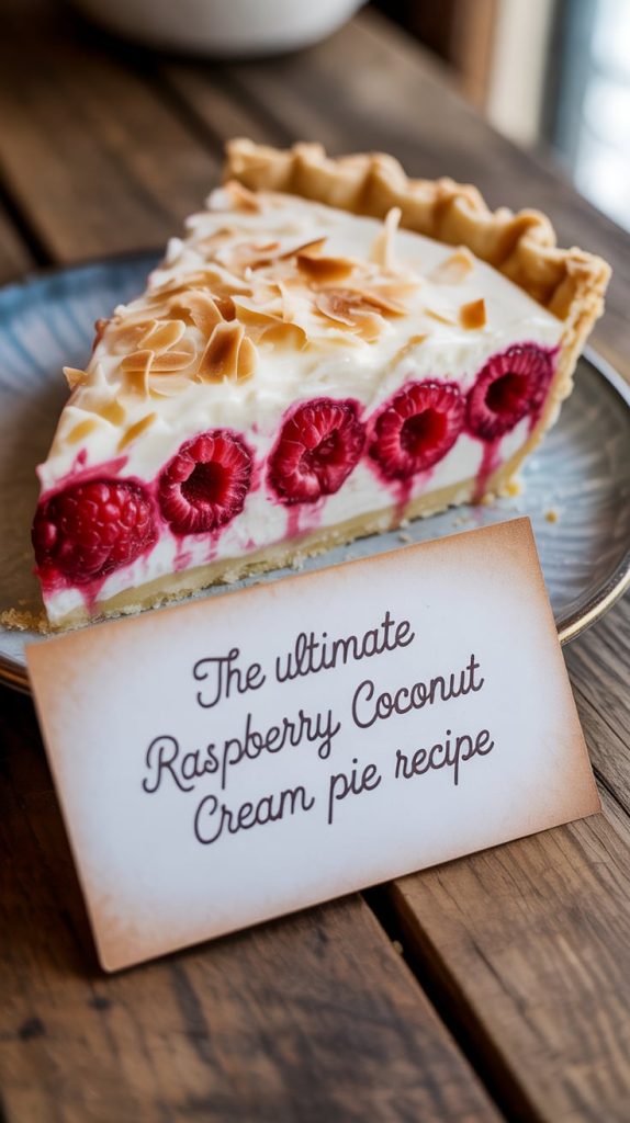 Discover the magic of layering flavors, as the rich coconut cream fills a buttery crust, topped with fresh, tart raspberries. Each slice is a stunning visual masterpiece, sure to impress guests and satisfy sweet cravings alike.