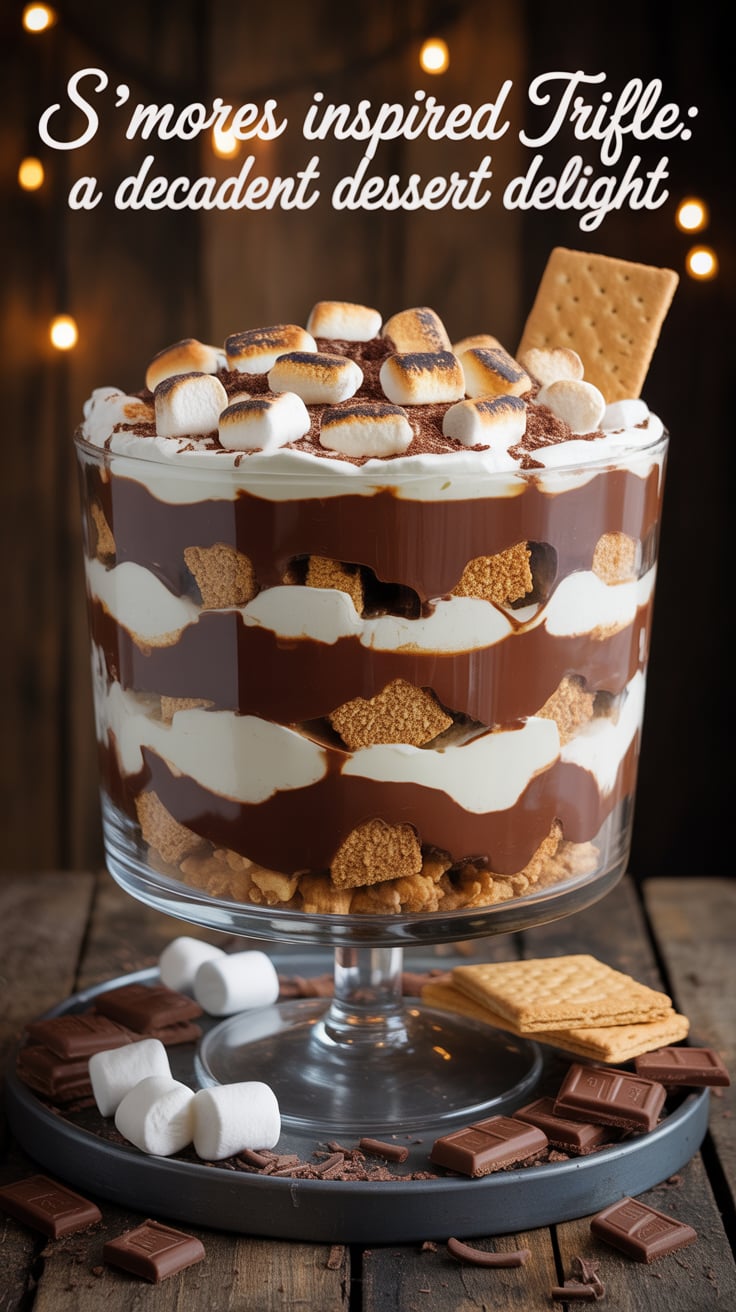 Easily customizable, you can enhance this trifle with your favorite chocolate bars or even a drizzle of caramel for an extra touch of decadence. Dive into this delightful treat and let each bite transport you to a cozy fireside evening.