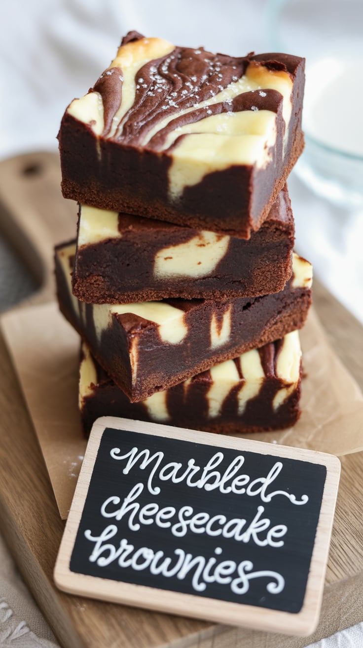 Indulge in the luxurious blend of flavors with marbled cheesecake brownies, where rich chocolatey goodness meets creamy cheesecake swirls. This delightful dessert not only looks stunning but tantalizes the taste buds with every bite.