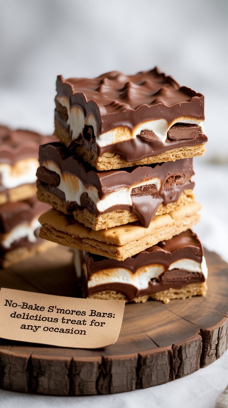 Indulge in the sweet nostalgia of No-Bake S’mores Bars, where the classic campfire treat is transformed into a deliciously easy dessert. With layers of graham crackers, chocolate, and gooey marshmallows, these bars bring the flavor of s’mores to your kitchen without the need for a fire.