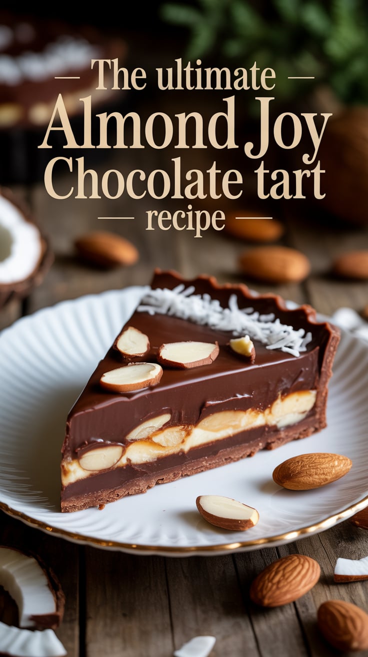 Get ready to elevate your dessert game with this delightful recipe that combines classic flavors in a unique way. With its beautiful presentation and irresistible taste, this Almond Joy Chocolate Tart is destined to become a favorite in your kitchen.