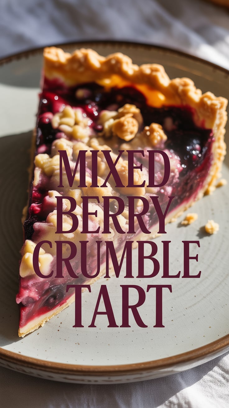 Imagine a warm, comforting slice that delivers a burst of juicy berries in every bite. The combination of sweet and tangy flavors, along with the satisfying crunch of the crumble, makes this tart a flavorful delight for any gathering.