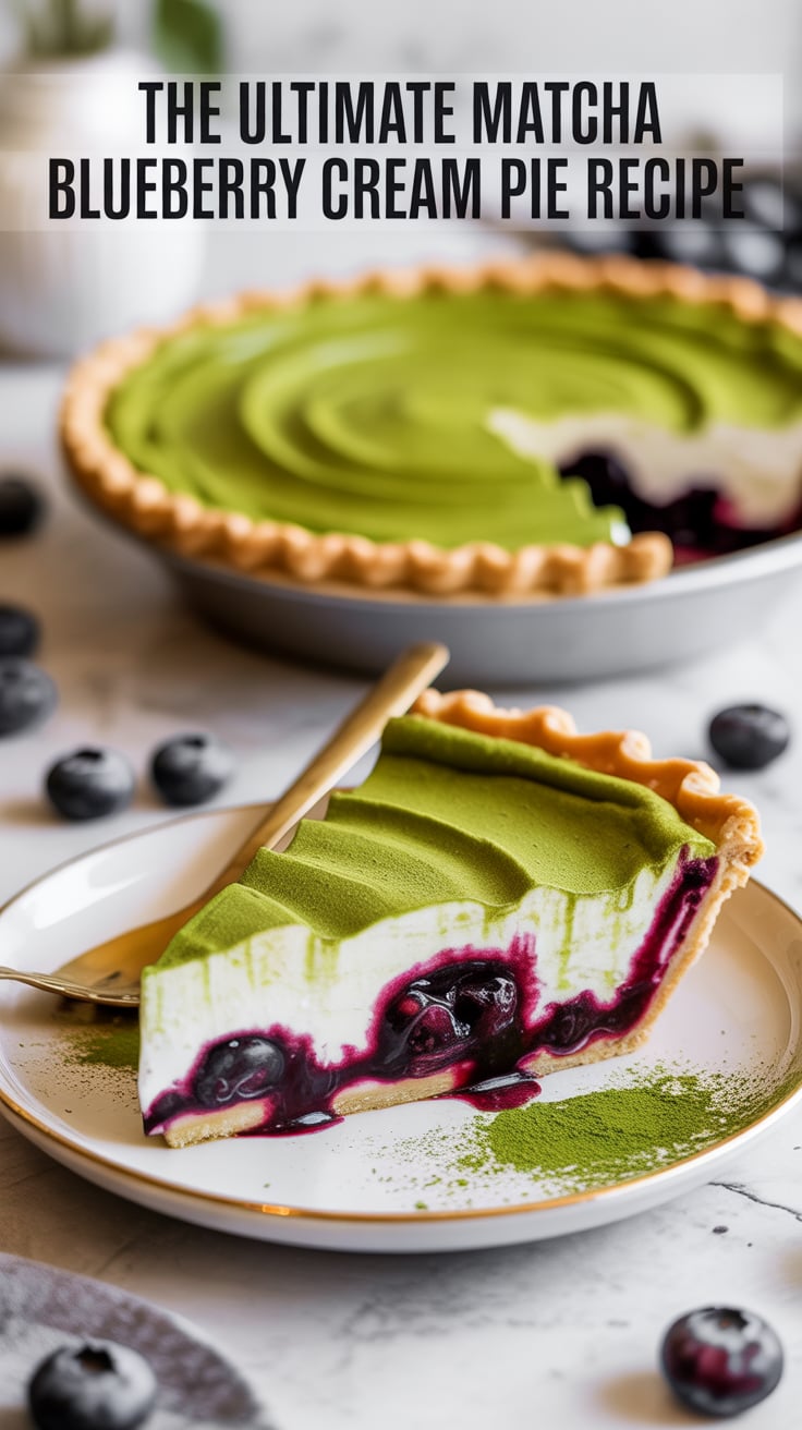 Imagine slicing into a creamy, lush filling set atop a flaky crust, bursting with the combined freshness of blueberries and the subtle, grassy notes of matcha. Each bite is a delightful journey, perfect for both matcha enthusiasts and those new to this trendy superfood.