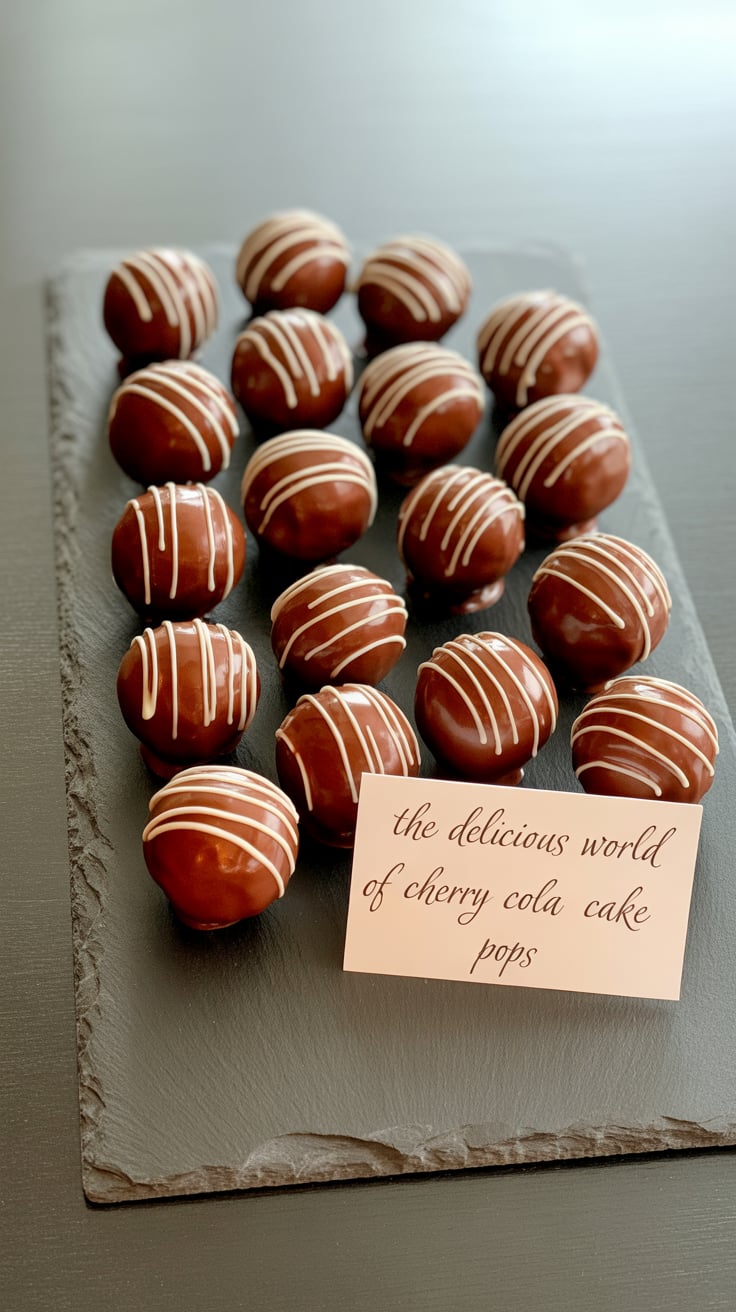 Dive into the nostalgic flavors of cherry cola with these delightful cake pops that perfectly capture the essence of your favorite childhood soda. Each bite delivers a fizzy sweetness mixed with rich chocolate, making them an unforgettable treat at any gathering.