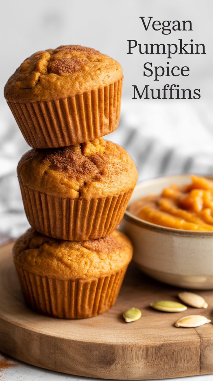 Embrace the flavors of fall with these vegan pumpkin spice muffins that are as comforting as a cozy sweater. With warm spices and a moist texture, each muffin captures the essence of autumn in every delicious bite.
