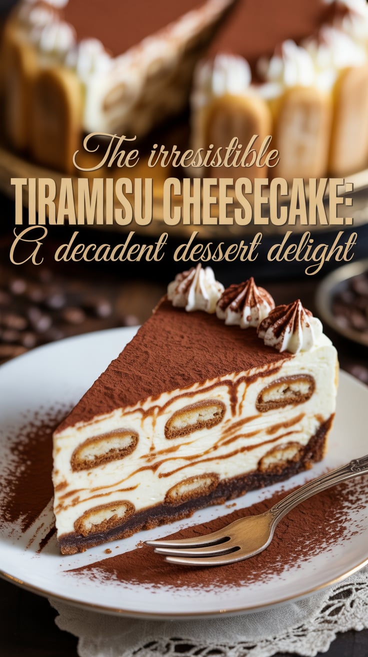 Indulge in the luxurious fusion of flavors with Irresistible Tiramisu Cheesecake, where creamy cheesecake meets the classic espresso-laden delight of tiramisu. This decadent dessert provides the perfect balance of richness and lightness, making it an exceptional treat for any occasion.