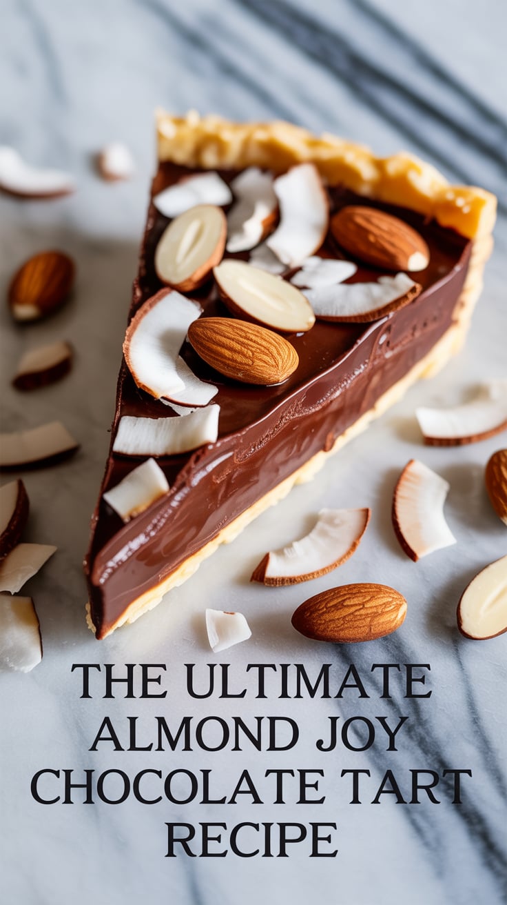 Indulge in a chocolate lover's dream with a dessert that perfectly marries rich chocolate and creamy coconut. The Ultimate Almond Joy Chocolate Tart captures the essence of the beloved candy bar, transforming it into a stunning dessert that's sure to impress.
