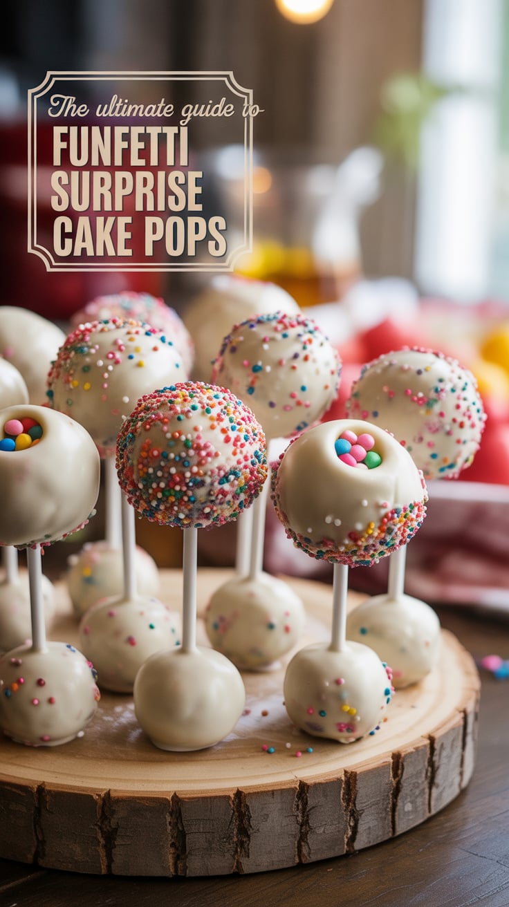 Discover the joy of baking with Funfetti Surprise Cake Pops, a colorful treat that's sure to brighten any occasion. Each bite brings together the classic flavors of vanilla cake and frosting, with a delightful surprise in the center that keeps everyone guessing.