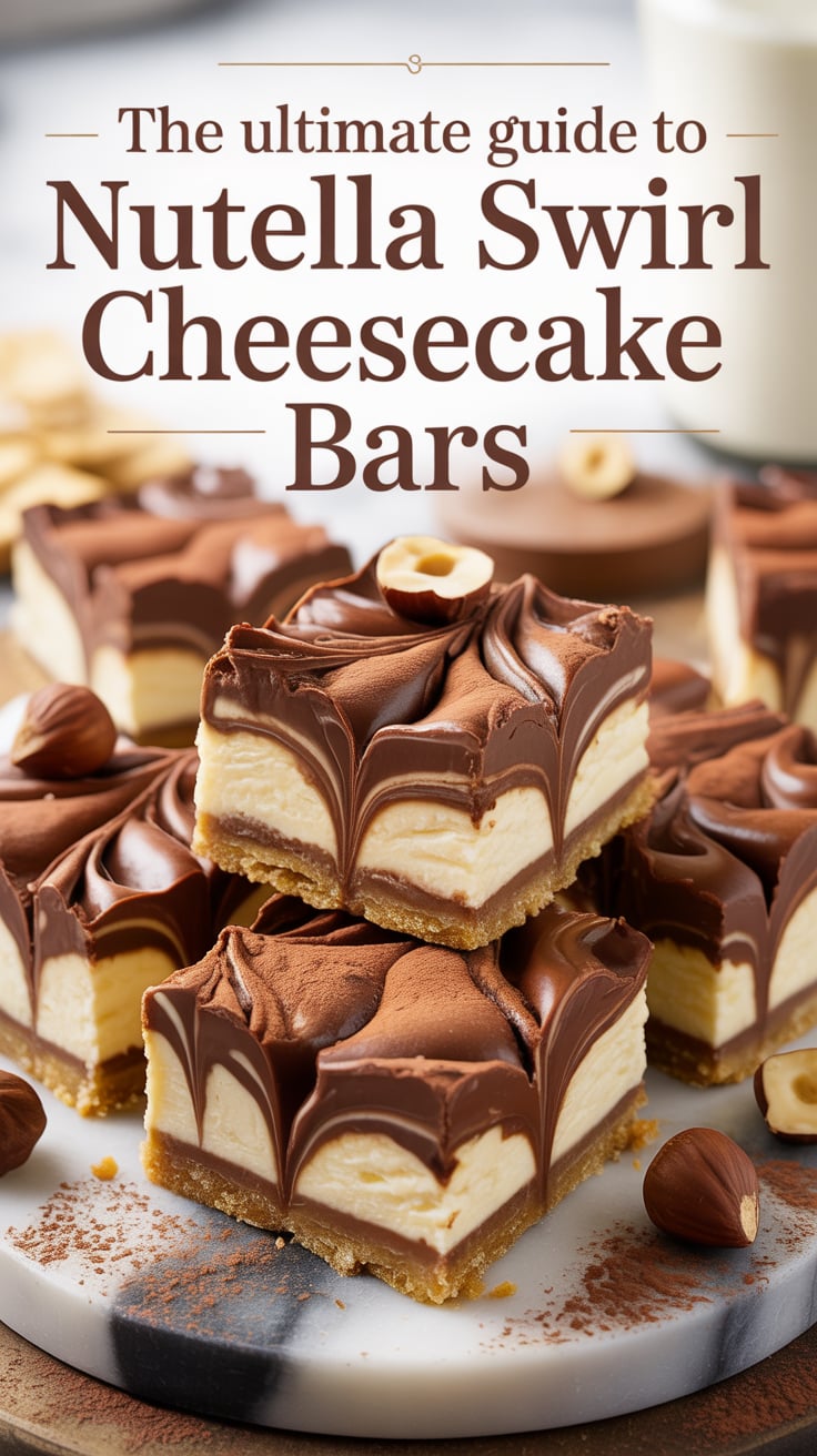Ready to take your cheesecake game to the next level? These Nutella Swirl Cheesecake Bars offer the perfect balance of flavors and textures, making them a must-try for any dessert lover looking to impress.