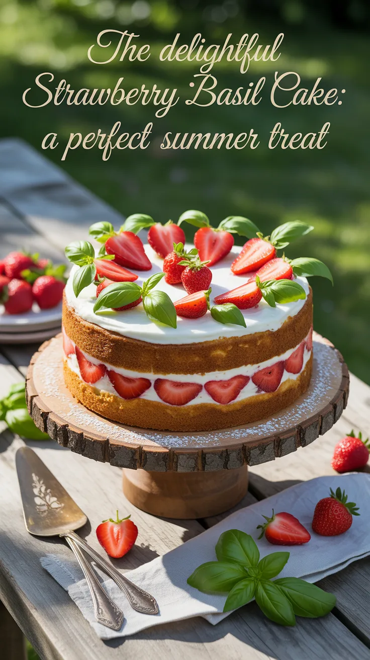 Experience the refreshing combination of sweet strawberries and fragrant basil in this delightful summer cake. Each bite offers a unique twist that beautifully balances flavors, turning a classic dessert into an extraordinary culinary adventure perfect for warm days.