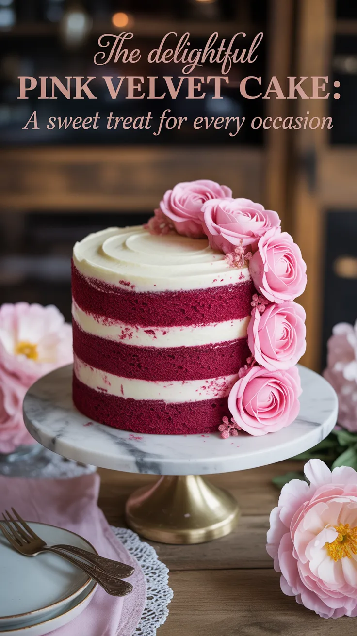 Imagine the thrill of slicing into a beautifully layered cake that reveals stunning pink interiors. This delightful pink velvet cake surprises the palate with its unique flavor profile, making it a memorable treat that friends and family will rave about.