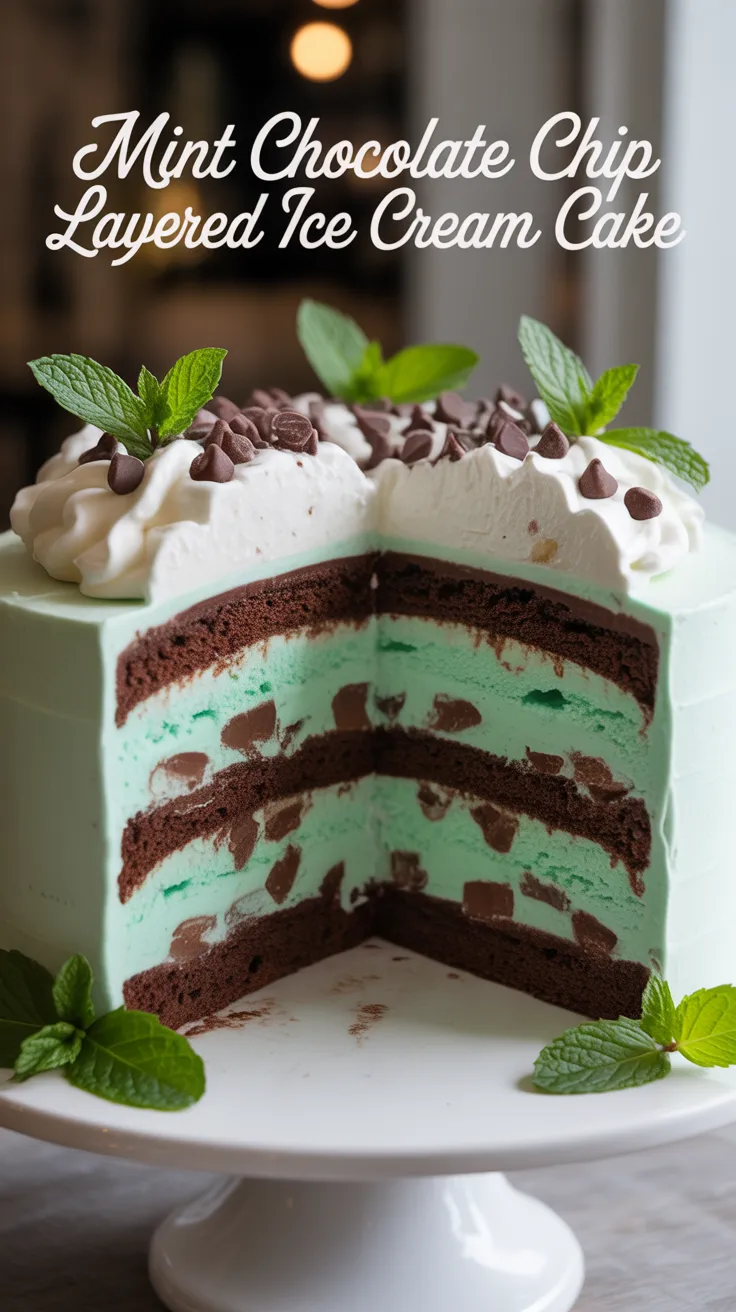 Indulge in a refreshing twist on a classic favorite with Mint Chocolate Chip Layered Ice Cream Cake. This stunning dessert combines layers of creamy mint ice cream and rich chocolate, creating a visually appealing treat that’s as delightful to eat as it is to behold.