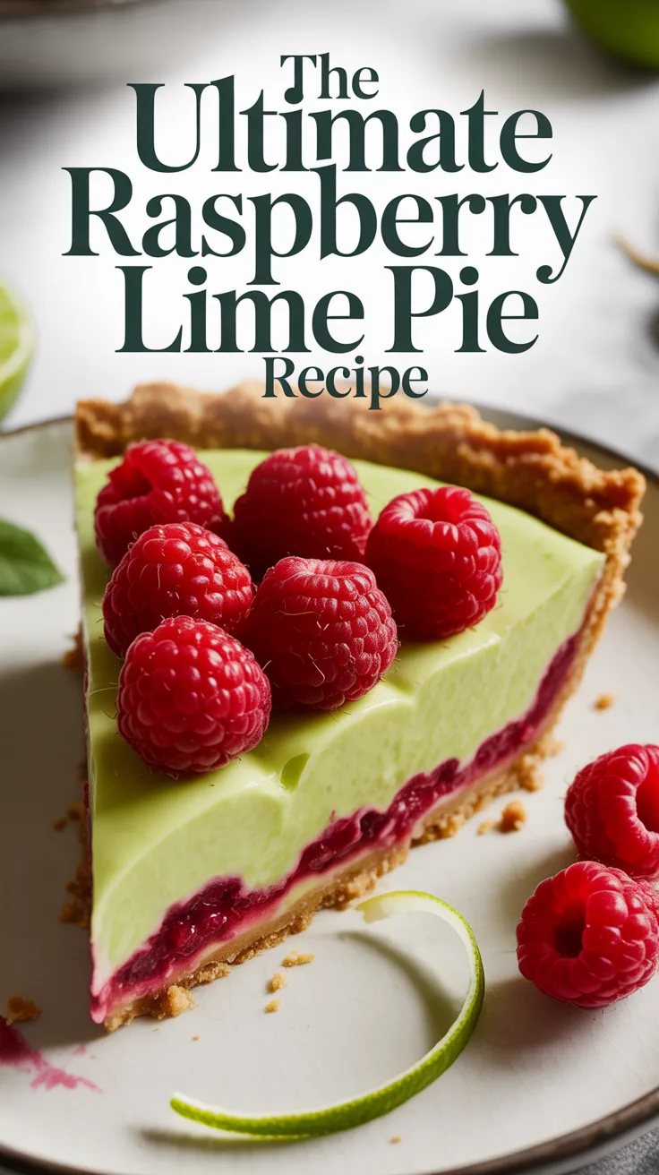Imagine slicing into a beautifully layered pie that showcases a vibrant raspberry filling, complemented by a creamy lime topping. Each bite delivers a delightful contrast of sweet and tangy, making it a memorable treat for any occasion.