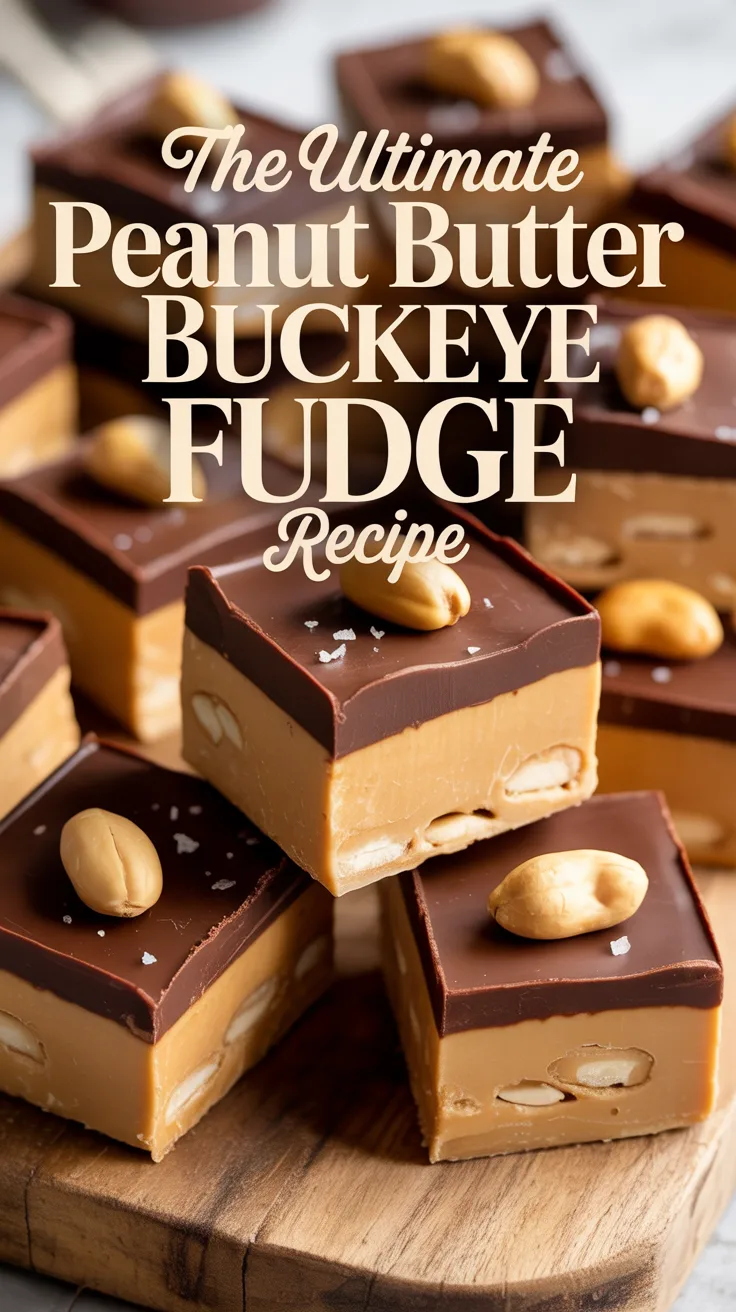 Delight in the rich, creamy layers of this peanut butter buckeye fudge, where classic flavors come together for a truly indulgent treat. Perfectly sweet and intensely satisfying, each piece offers a little taste of heaven.