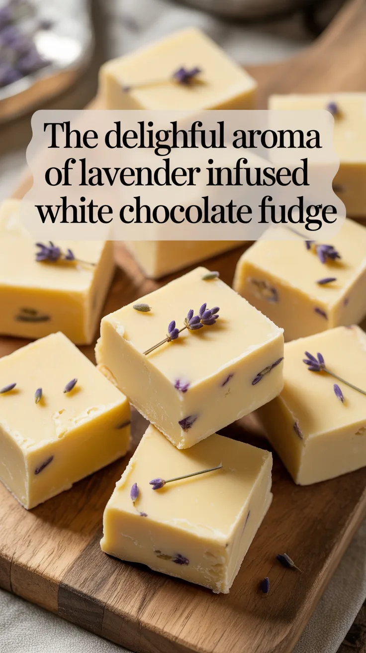 Experience the enchanting flavor of lavender infused white chocolate fudge, where aromatic lavender blossoms elevate creamy white chocolate to new heights. This elegant treat offers a unique twist that’s perfect for those seeking a sophisticated dessert.
