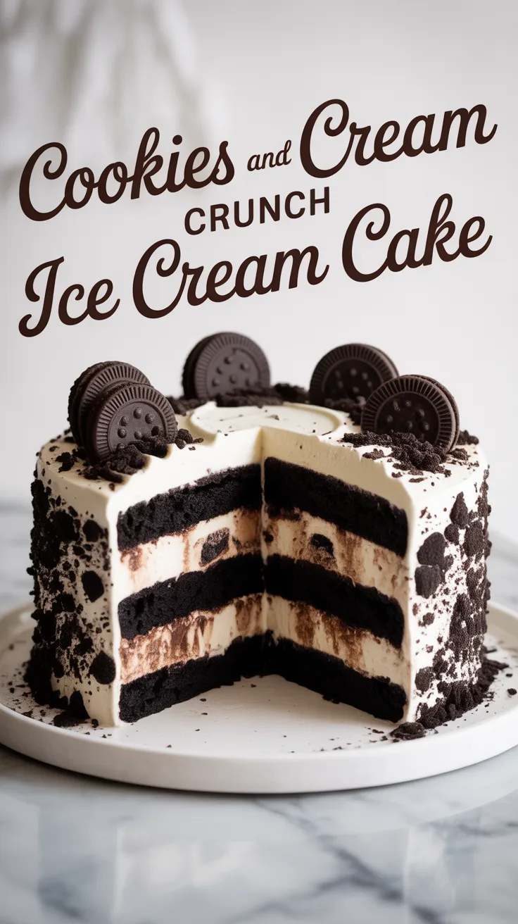 Indulge in a dessert that combines the best of both worlds: creamy ice cream and a delightful cookie crunch. This Cookies and Cream Crunch Ice Cream Cake layers rich chocolate cookie crumbles with smooth vanilla ice cream, creating a mouthwatering treat that’s perfect for any occasion.