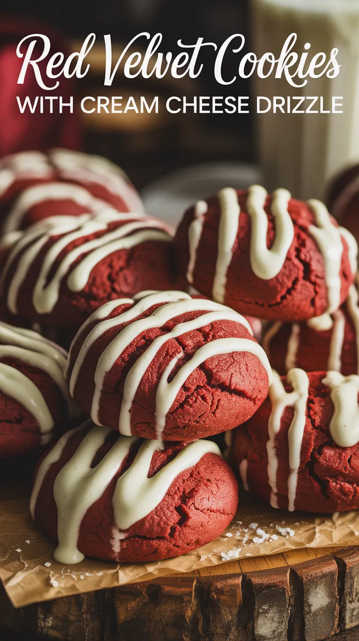 With easy-to-follow instructions and simple ingredients, baking these red velvet cookies is as enjoyable as devouring them. Unleash your creativity and customize your drizzle for a unique finishing touch that elevates these cookies to an art form.