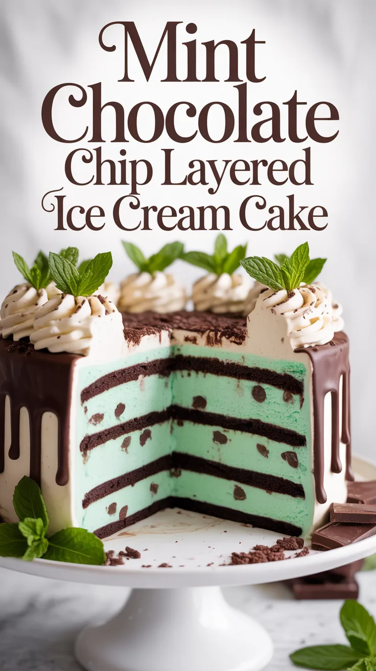 Picture slicing into a cake that perfectly balances the coolness of mint with the richness of chocolate. Each bite offers a satisfying crunch and smooth texture, making it an unforgettable experience for your taste buds.