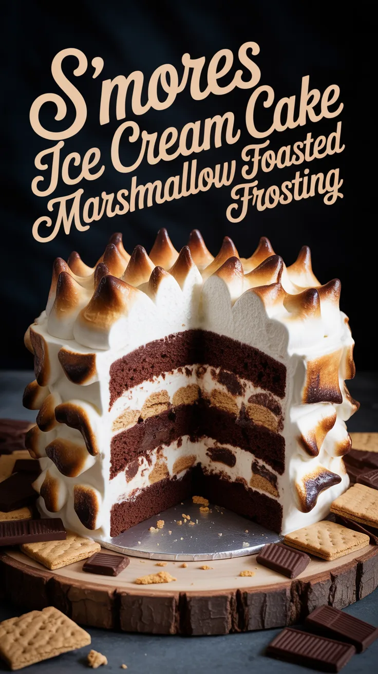 Cream Cake with Toasted Marshmallow Frosting is more than just a dessert; it's a delightful experience that rekindles the joy of summer nights spent around the fire. Each layer brings together the nostalgia of campfire s'mores and the indulgence of ice cream, creating a tasty treat that’s perfect for any gathering.