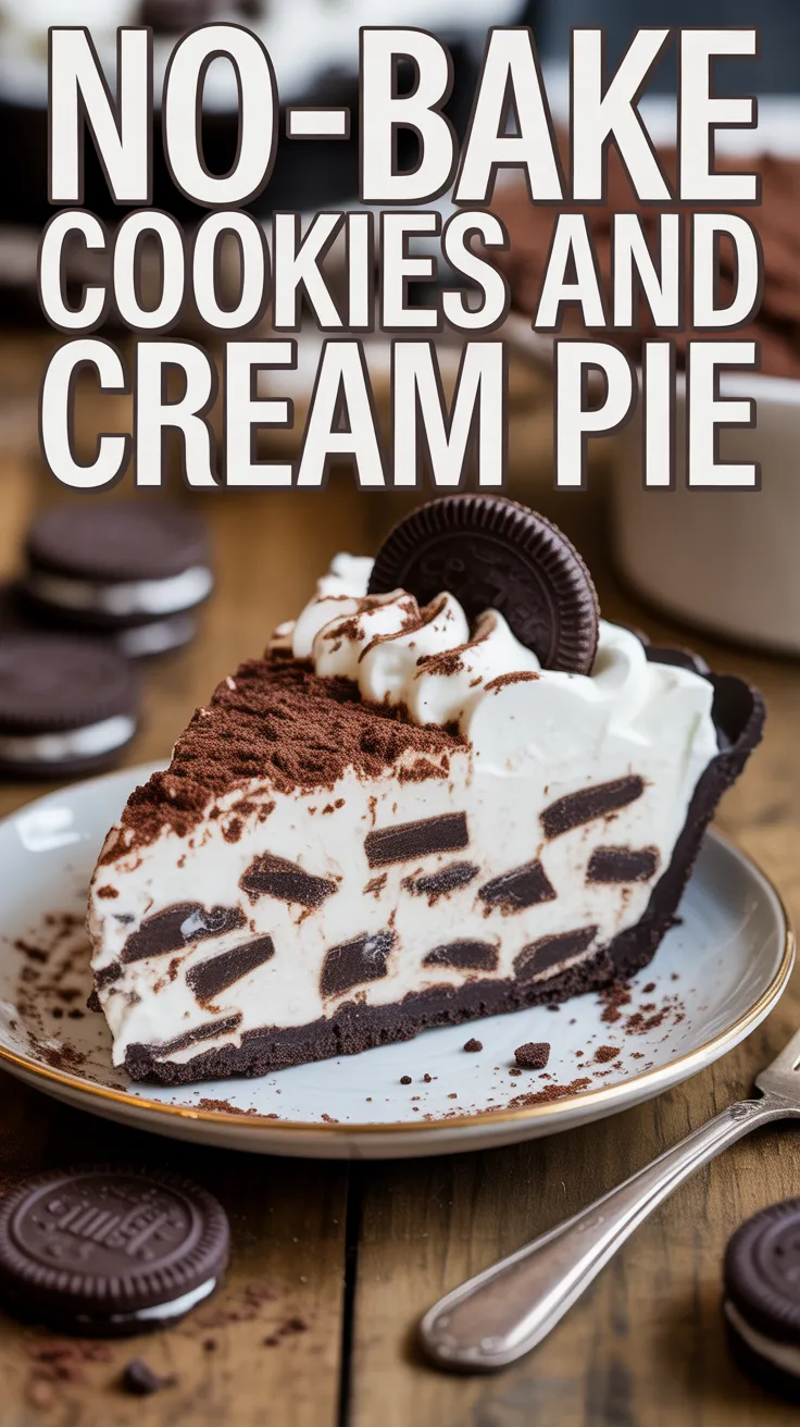 Indulge in the creamy goodness of No-Bake Cookies and Cream Pie, a dessert that promises a delightful treat without the fuss of baking. With a simple blend of rich cream and crunchy chocolate cookies, this pie is perfect for satisfying sweet cravings in a flash.