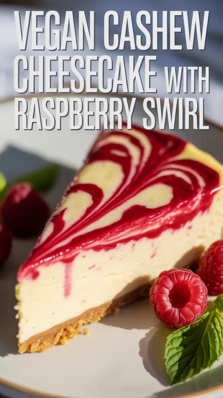 The delightful raspberry swirl adds a pop of color and a tangy contrast that will tantalize your taste buds. This vibrant touch not only enhances the visual appeal but also complements the rich, nutty flavor of the cashews, creating a harmonious dessert for any occasion.