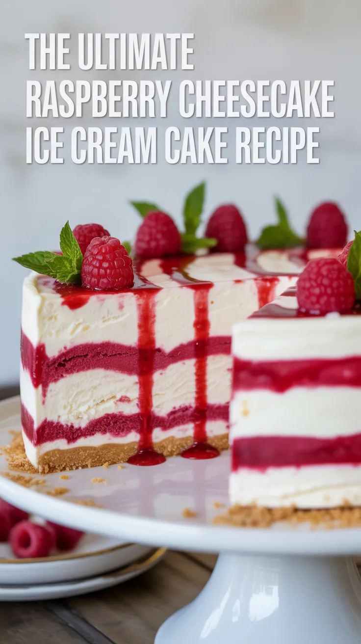 Get ready to impress with a recipe that combines the best of both worlds—cheesecake and ice cream. This Ultimate Raspberry Cheesecake Ice Cream Cake promises to be a delicious centerpiece at any dessert table!